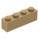 LEGO kocka 1x4, sötét sárgásbarna (3010)
